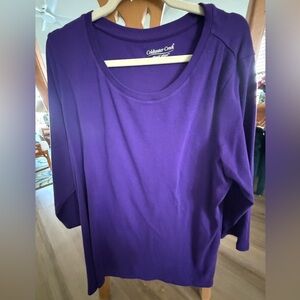 Coldwater Creek Women's Long Sleeve Purple Tee